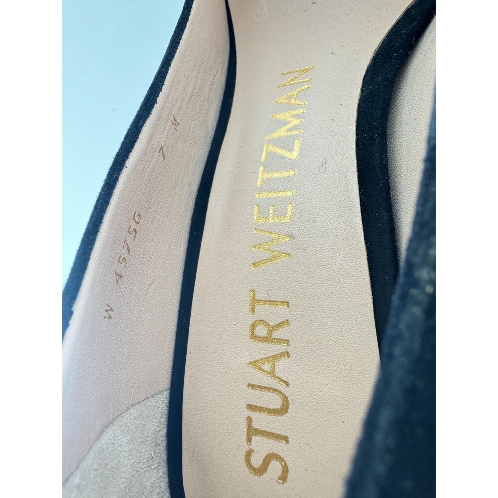 Stuart Weitzman Larsa Suede Platform Women's Black Pump US 7 - Picture 8 of 9